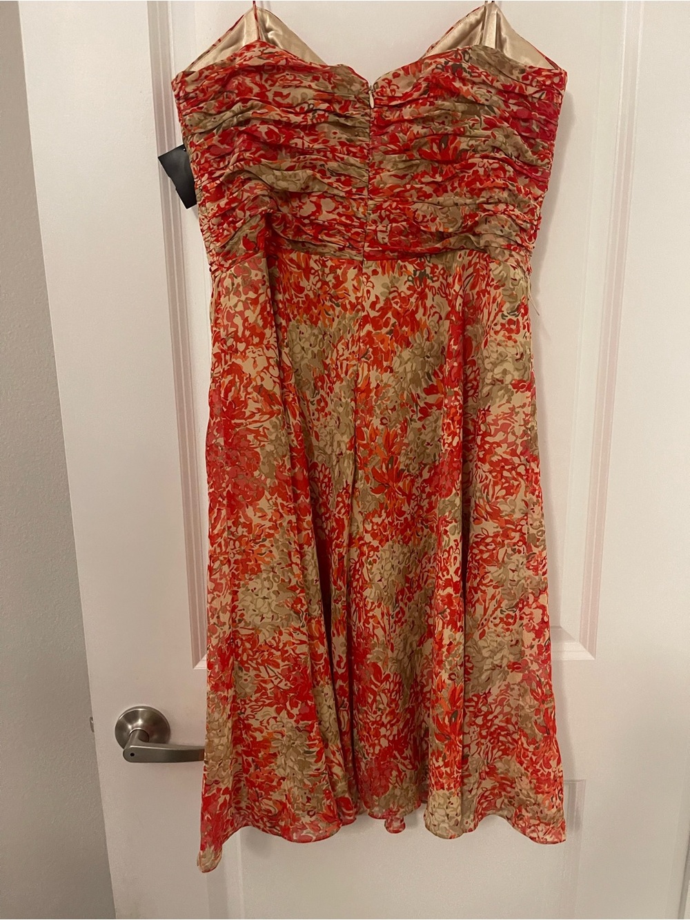 Lauren Ralph Lauren Coral and Olive Floral Midi Dress - Picture 2 of 3